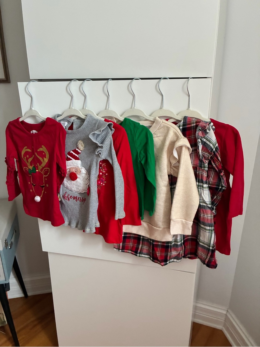 2T Holiday Christmas Bundle - 4 Long Sleeve Tops, 1 Sweatshirt, 2 Dresses
